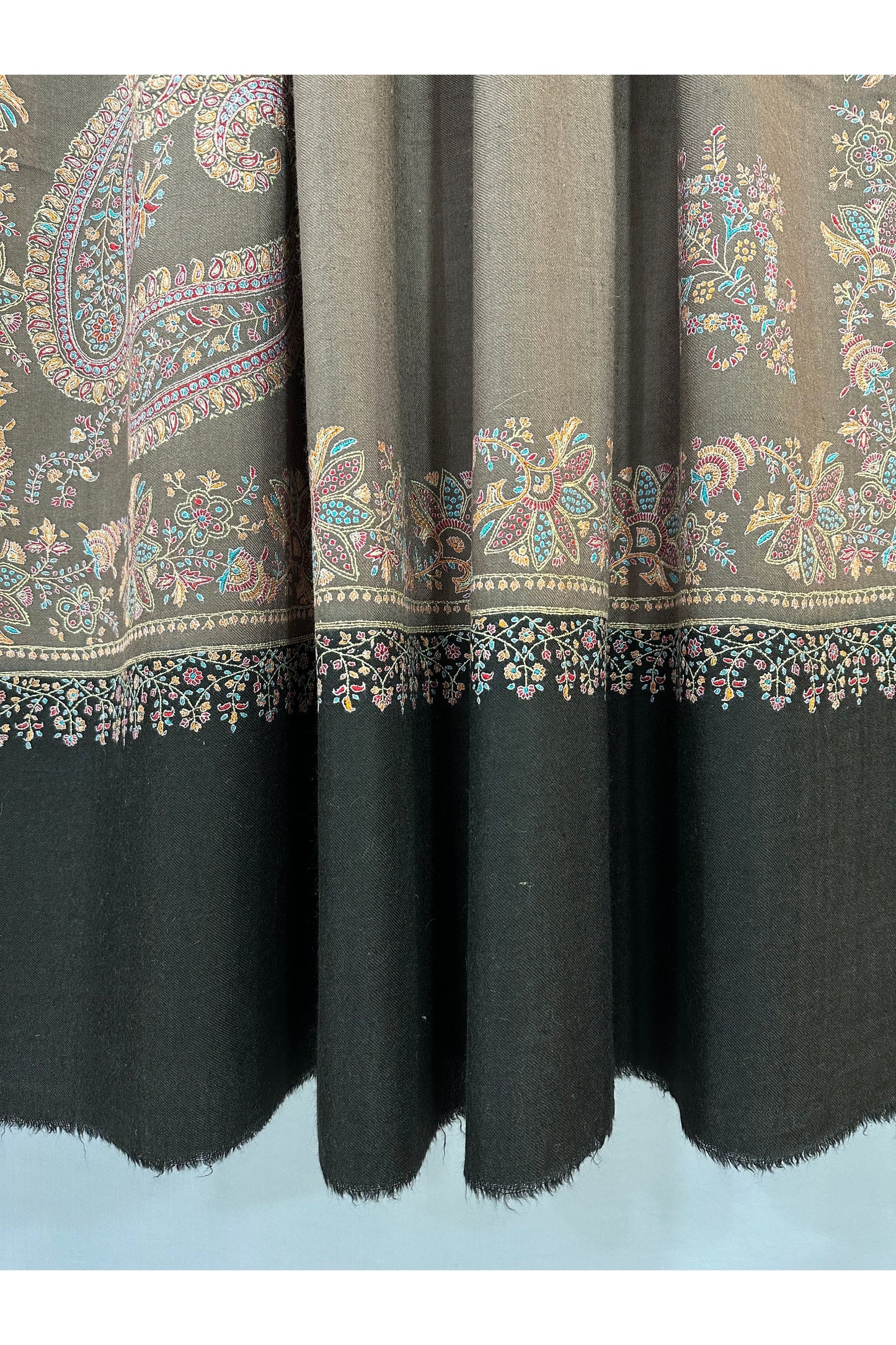 Pastel Brown Sozni Shawl ArtAsiaHandicrafts