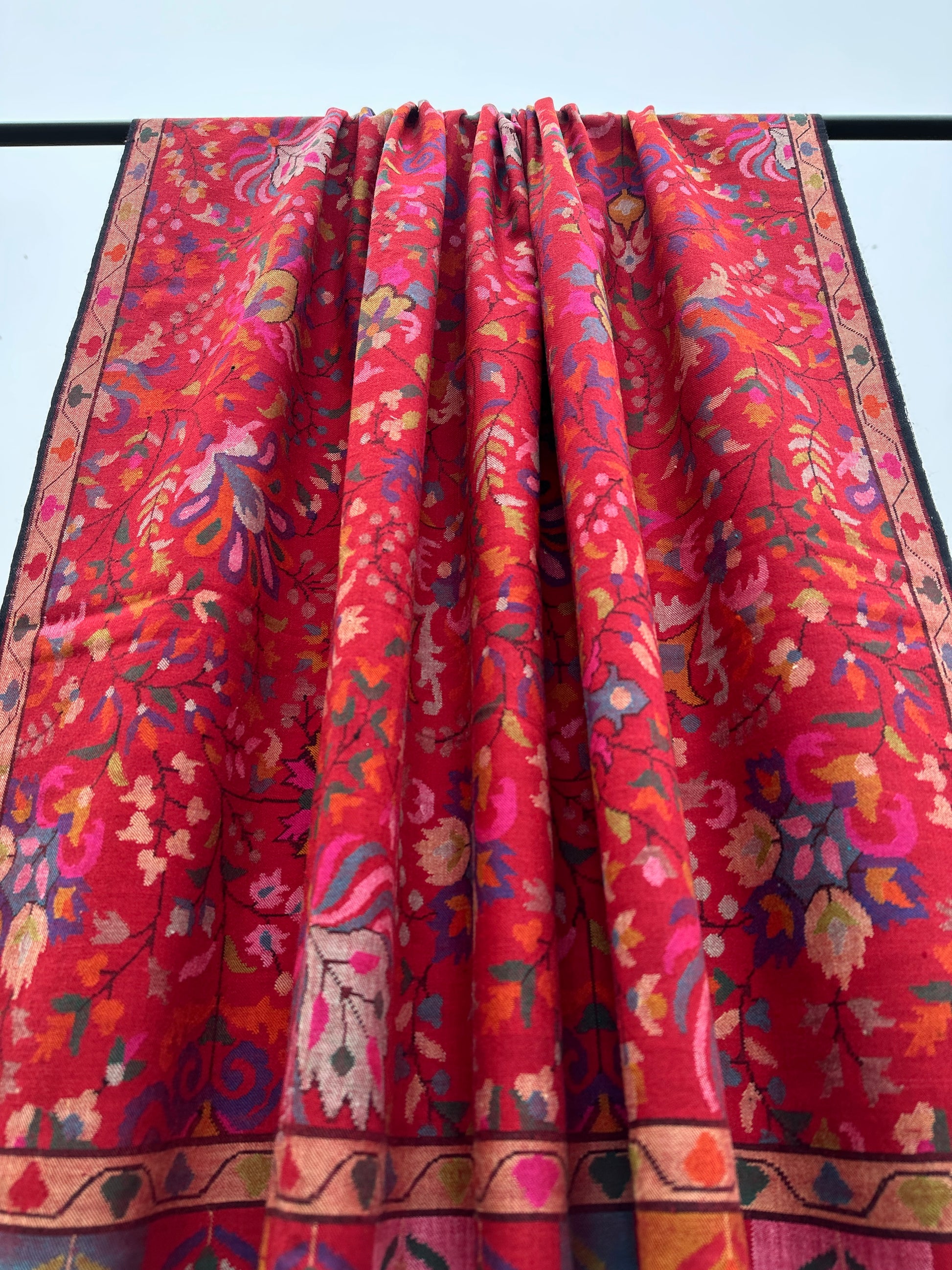 Red Kani Pashmina Shawl ArtAsiaHandicrafts