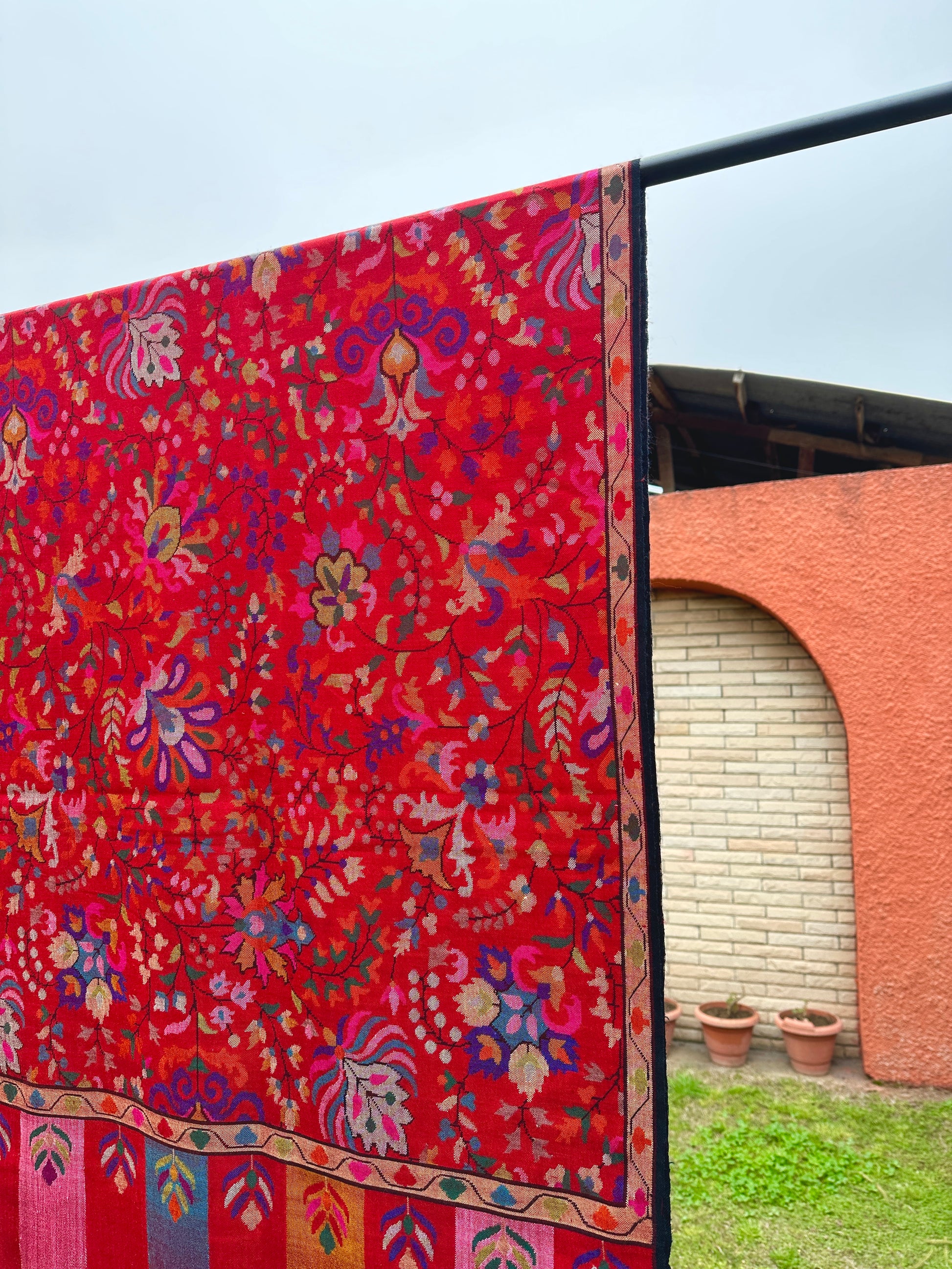 Red Kani Pashmina Shawl ArtAsiaHandicrafts