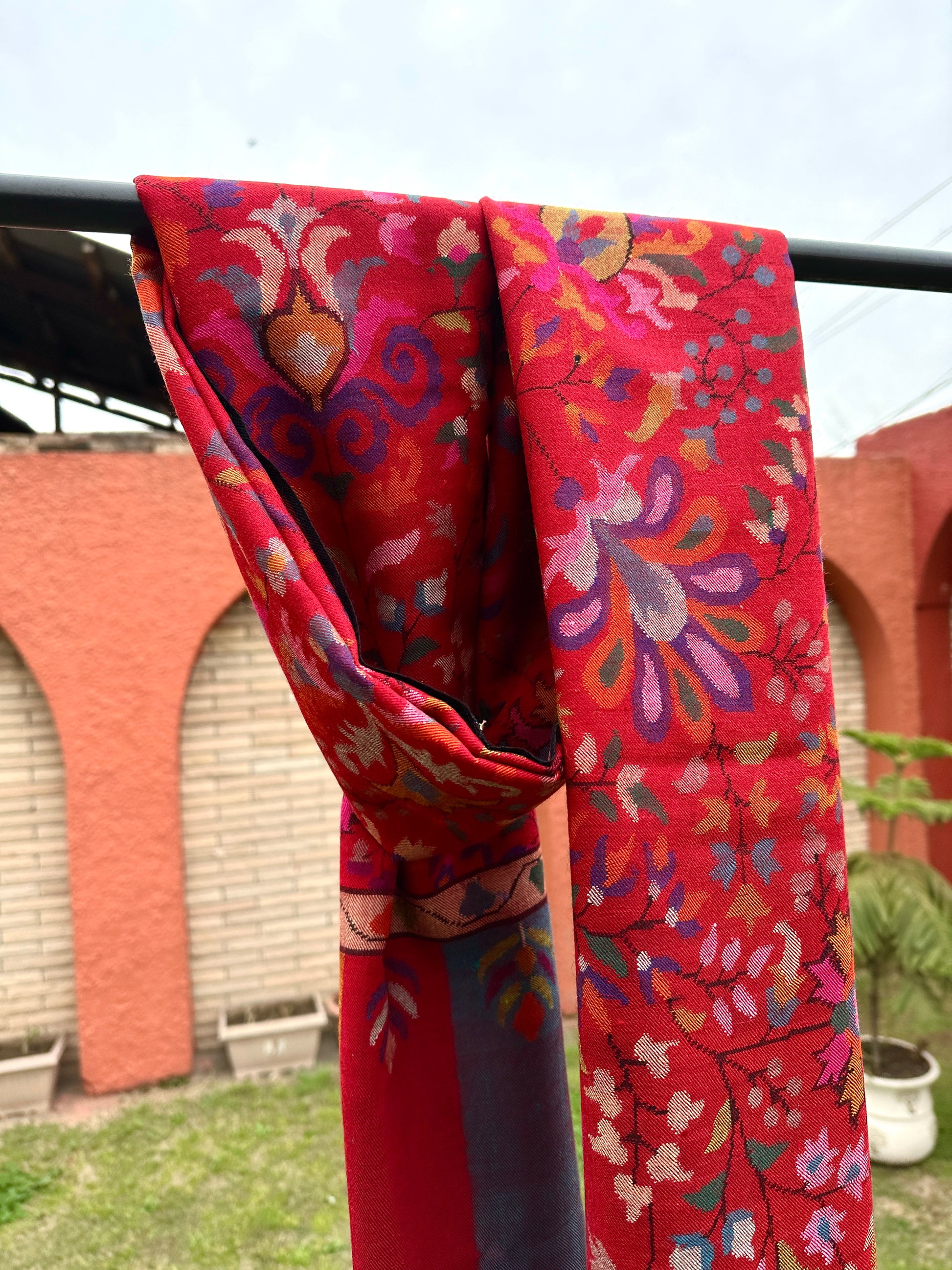 Red Kani Pashmina Shawl ArtAsiaHandicrafts