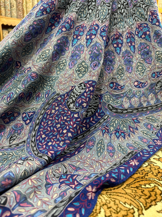 Silver Kalamkari Pashmina Shawl ArtAsiaHandicrafts