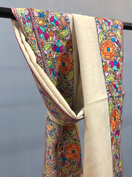 White Paper Mache Doardaar Shawl ArtAsiaHandicrafts